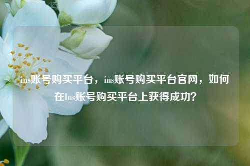 ins账号购买平台，ins账号购买平台官网，如何在Ins账号购买平台上获得成功？